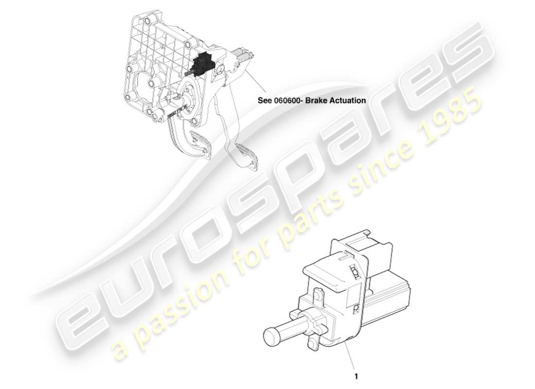aston martin v8 vantage (2005) diagrama de piezas del interruptor del pedal del embrague