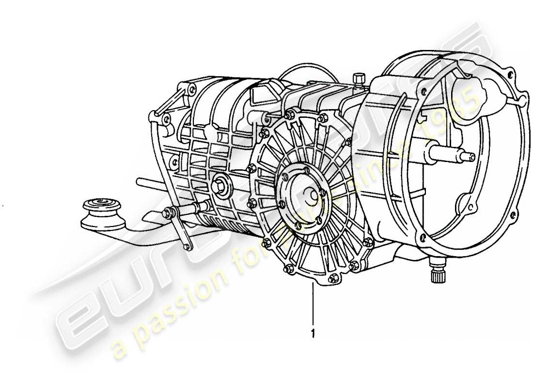 un diagrama de piezas del catálogo de piezas porsche 1974 (refurbished and exchange catalogue)