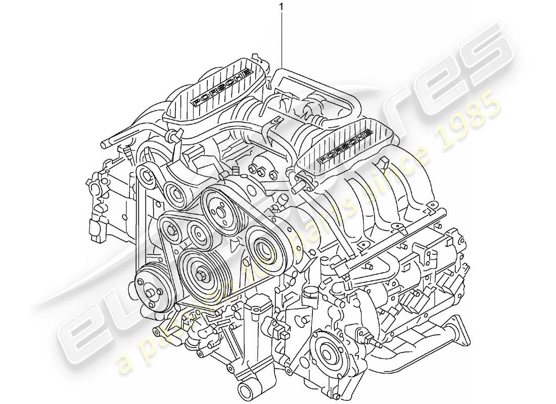 un diagrama de piezas del catálogo de piezas porsche 1965 (refurbished and exchange catalogue)