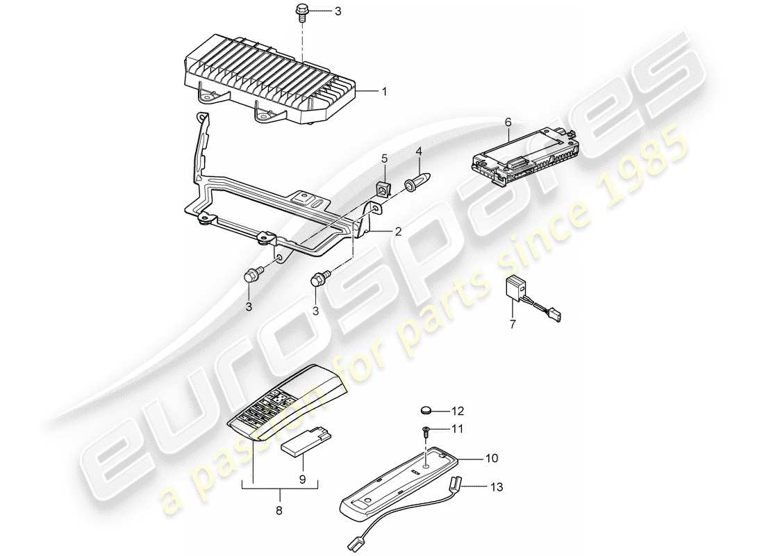 porsche 2010 (cayenne e1 9pa) amplificador diagrama de piezas