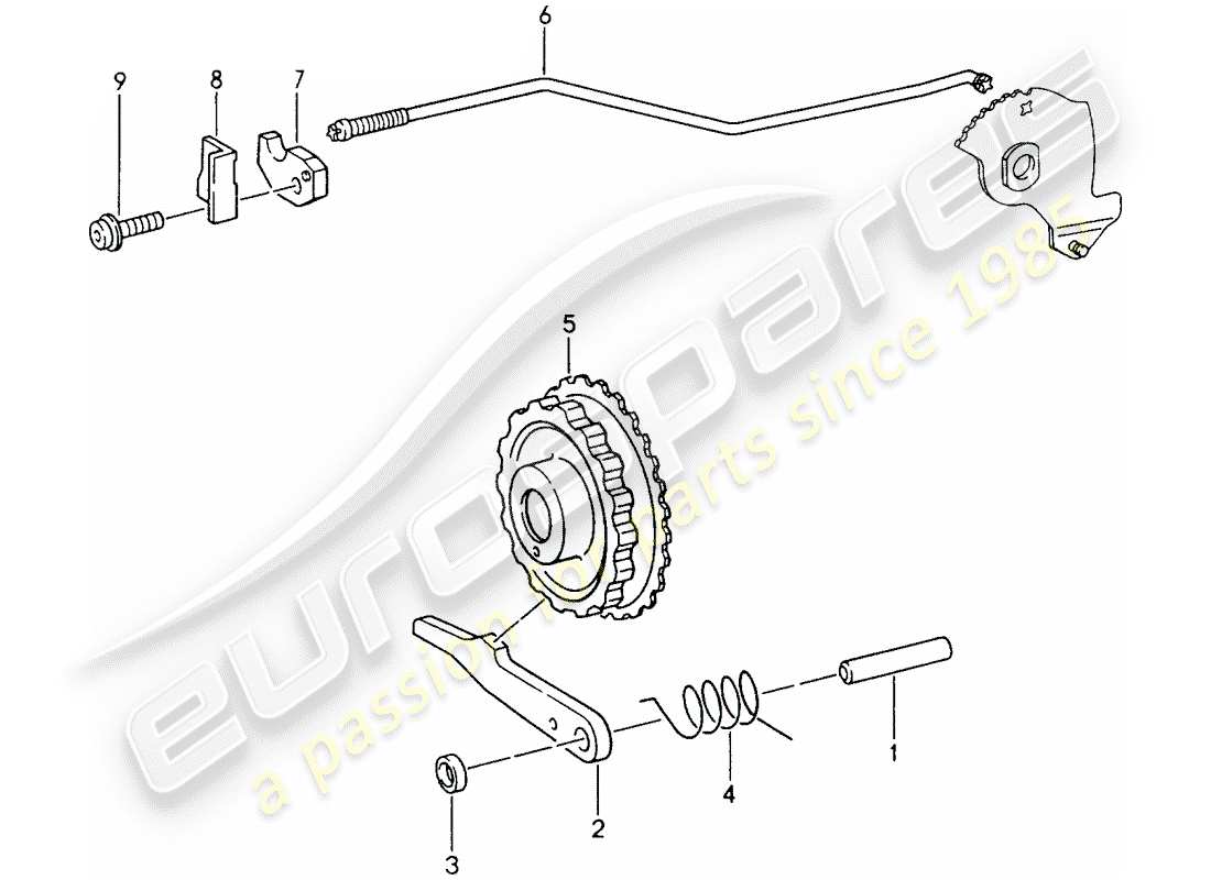 porsche 1994 (993) tiptronic - bloqueo de aparcamiento diagrama de piezas