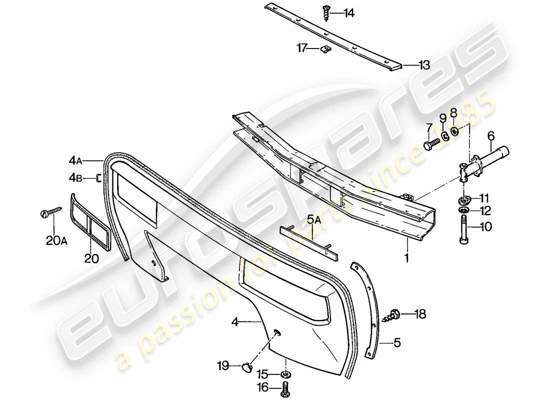 porsche 1981 (928) parachoque diagrama de piezas