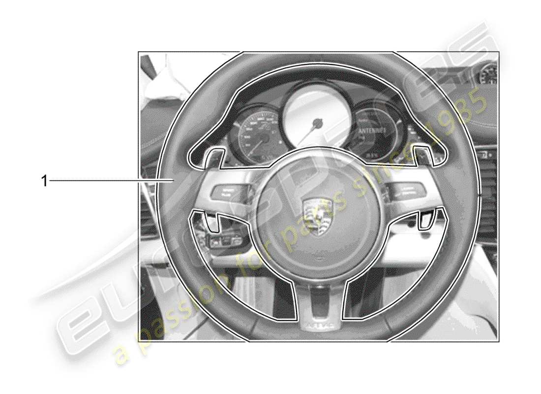 porsche 2012 (tequipment panamera) volante deportivo diagrama de piezas