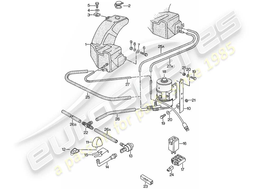 porsche 1979 (924) sistema arandela - d >> - mj 1978 diagrama de piezas