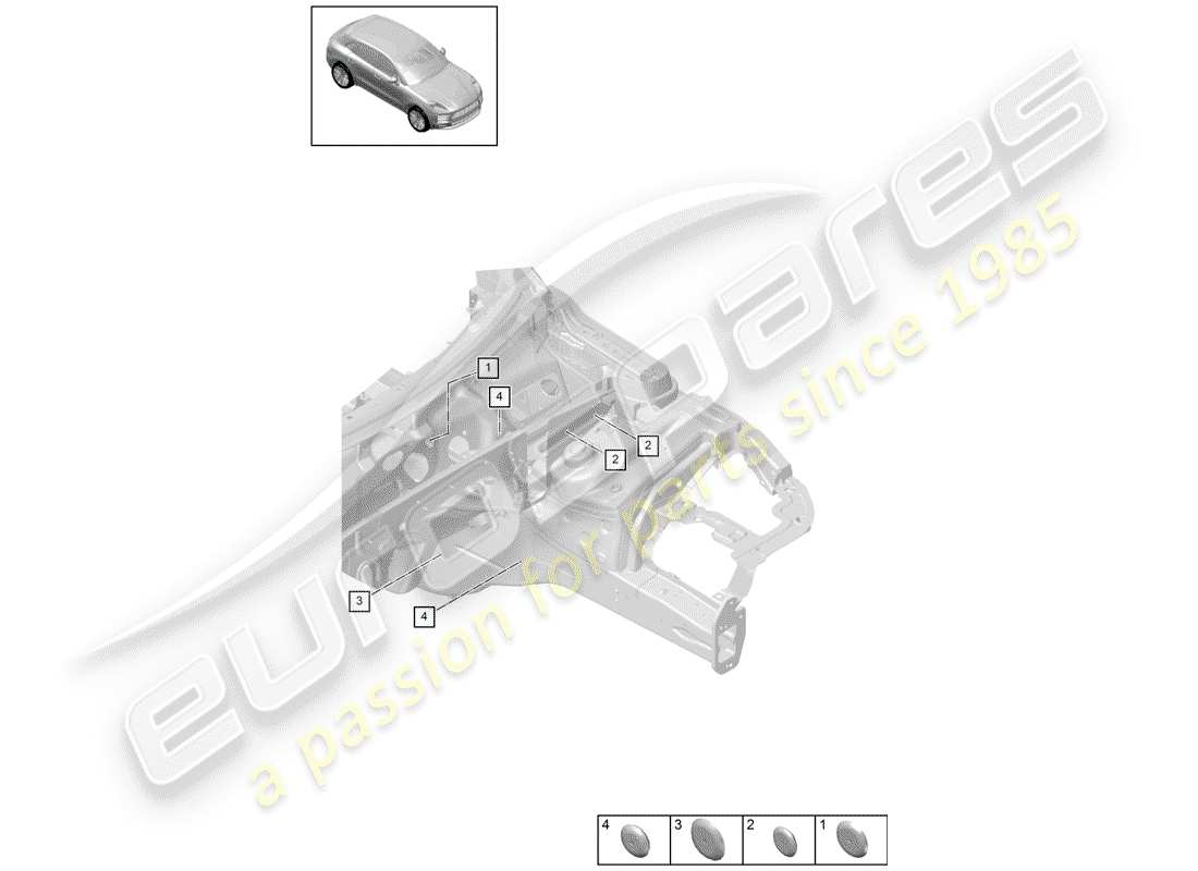 porsche 2019 (macan) enchufar diagrama de piezas