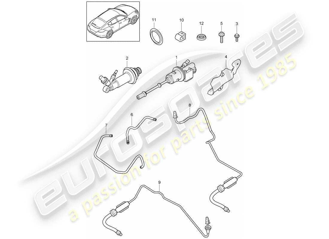 porsche 2014 (panamera 970) diagrama de piezas del embrague hidráulico