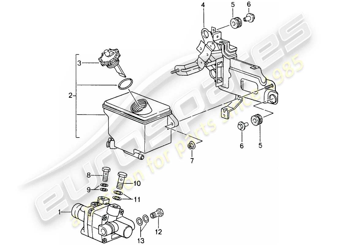 porsche 1997 (993) dirección asistida - bomba de dirección asistida - contenedor diagrama de piezas