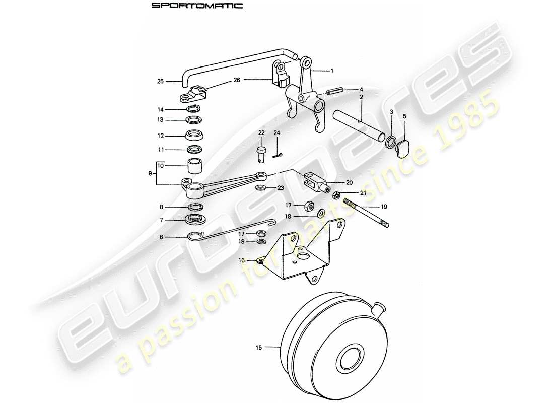 porsche 1977 (911) liberación del embrague diagrama de piezas