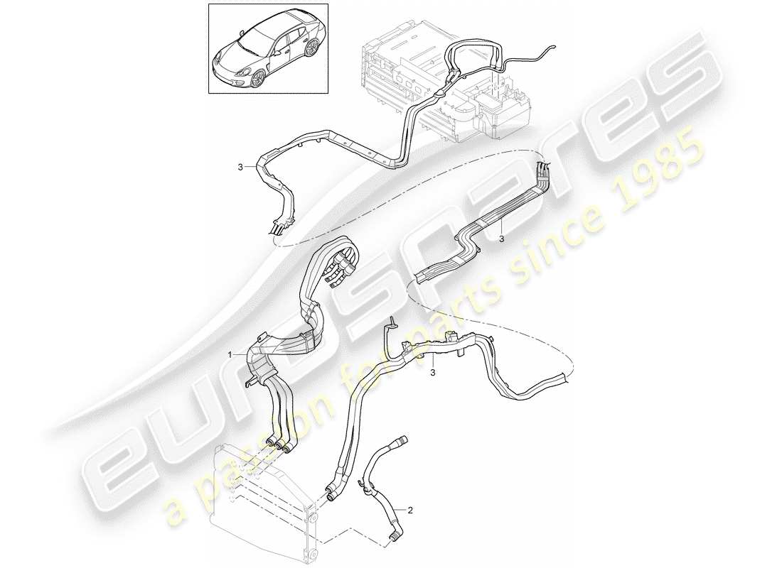 porsche 2014 (panamera 970) diagrama de piezas híbrido