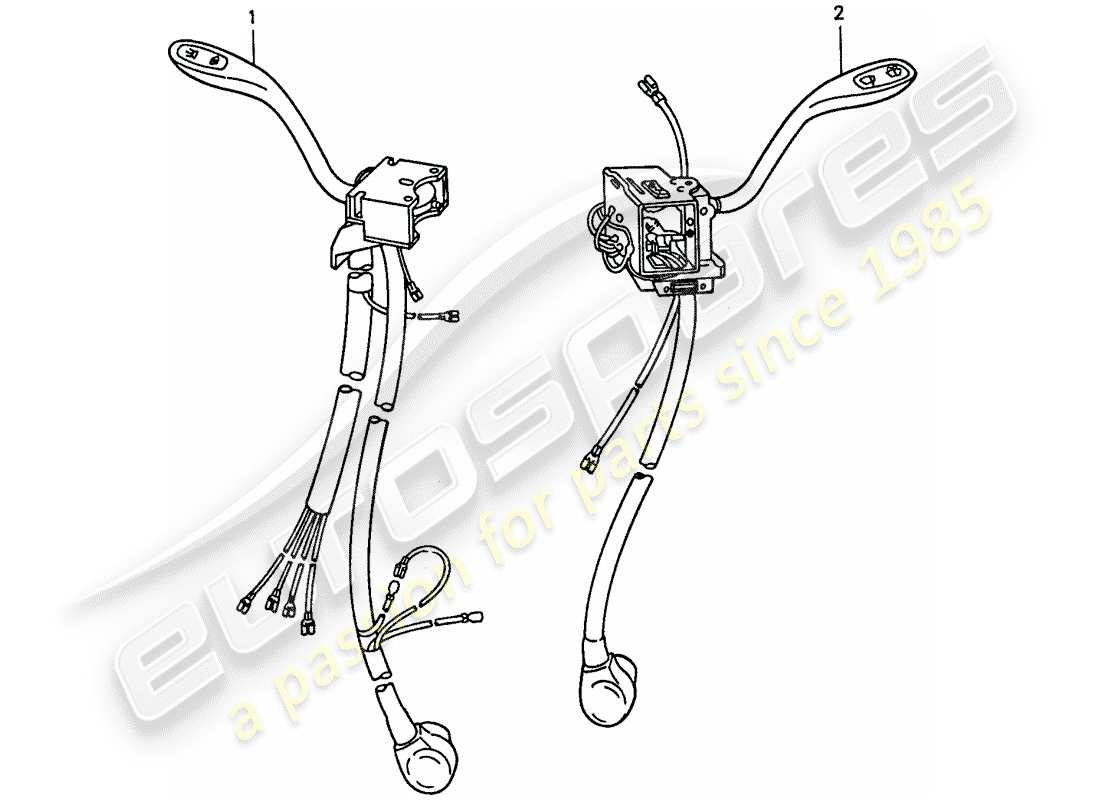 porsche 1977 (911) interruptor de la columna de dirección diagrama de piezas