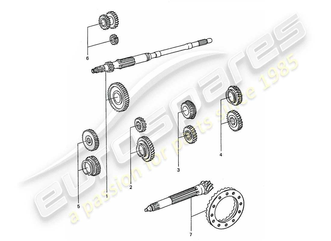 porsche 1977 (911) juegos de ruedas de engranaje - 5-speed - para - transmisión - 915.06/43 diagrama de piezas