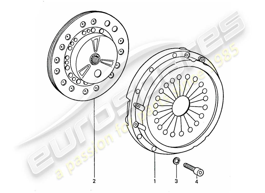 porsche 1977 (911) embrague diagrama de piezas
