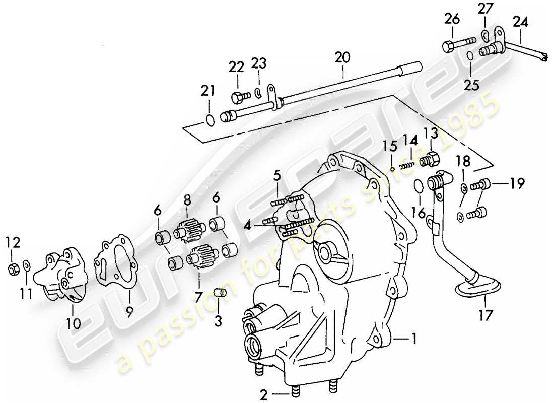 porsche 1972 (911) transmisión - bomba de aceite - g >> 783 0870 - d - mj 1972>> diagrama de piezas