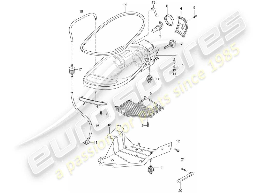 porsche 2005 (carrera gt) faro delantero - repetidor de señal de giro diagrama de piezas