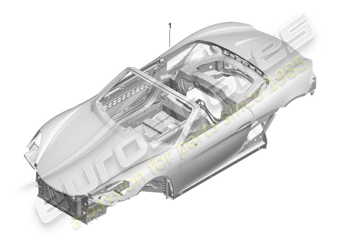 porsche 2020 (718 boxster) cuerpo del auto diagrama de piezas