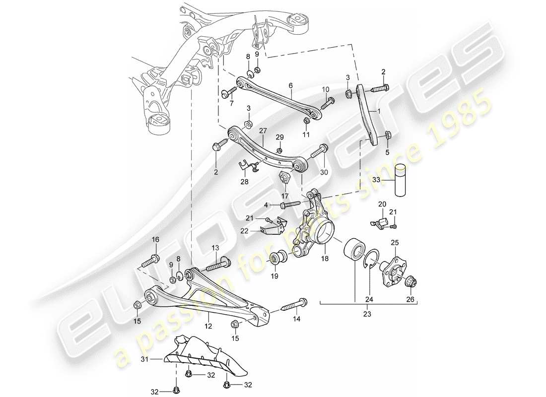 porsche 2010 (cayenne e1 9pa) eje posterior diagrama de piezas