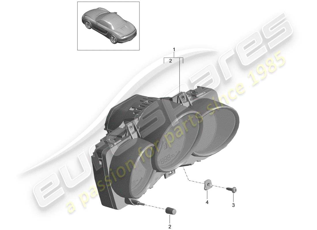 porsche 2016 (981 boxster) instruments diagrama de piezas