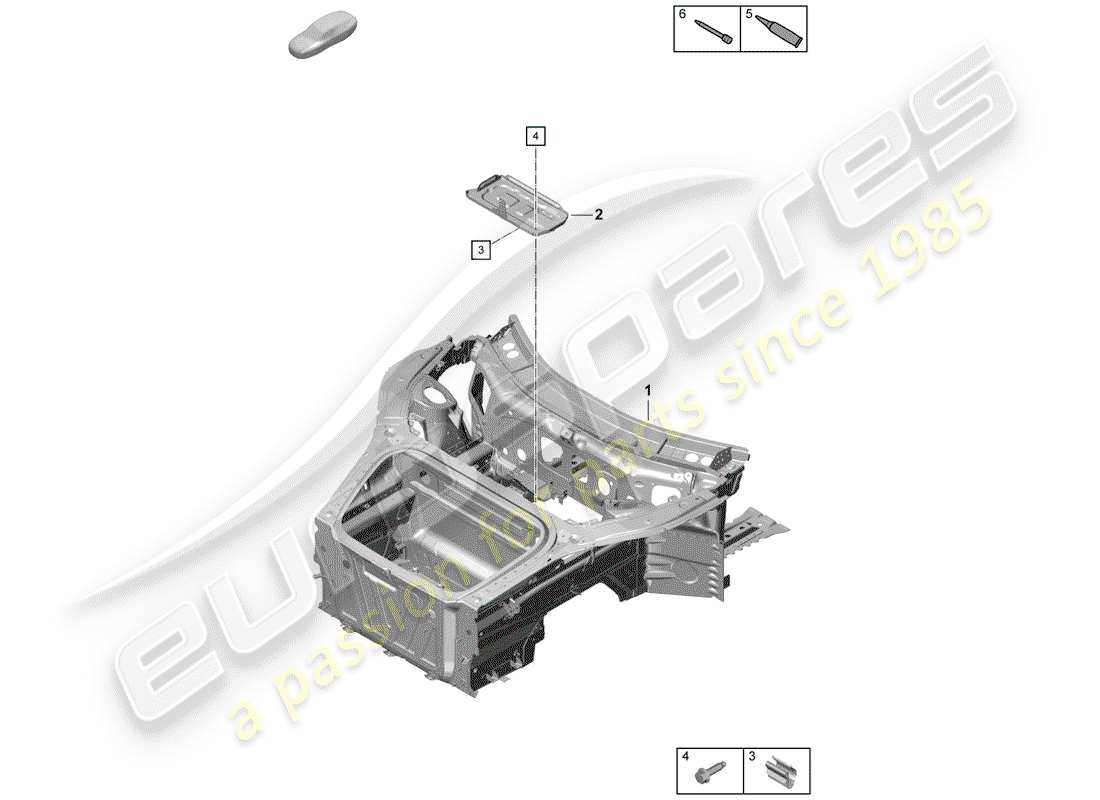 porsche 2019 (718 boxster spyder) interfaz diagrama de piezas