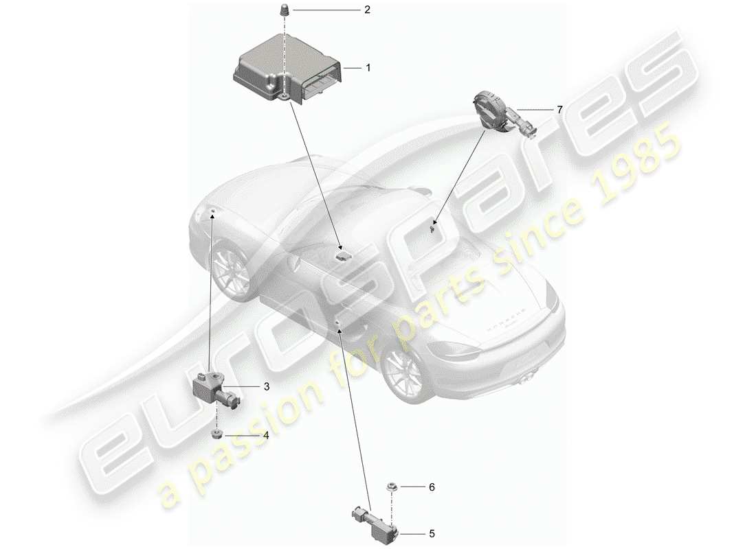 porsche 2016 (981 boxster) módulo de control electrónico diagrama de piezas