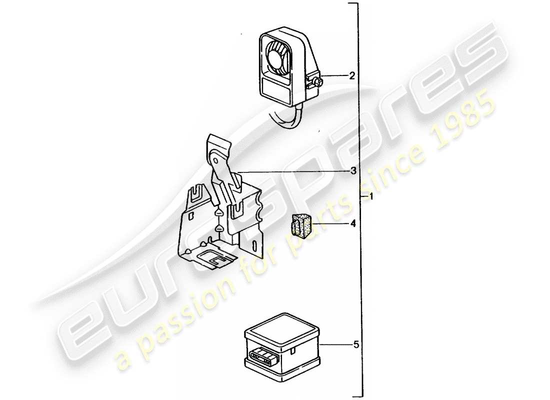 porsche 2006 (tequipment) bocina de alarma diagrama de piezas