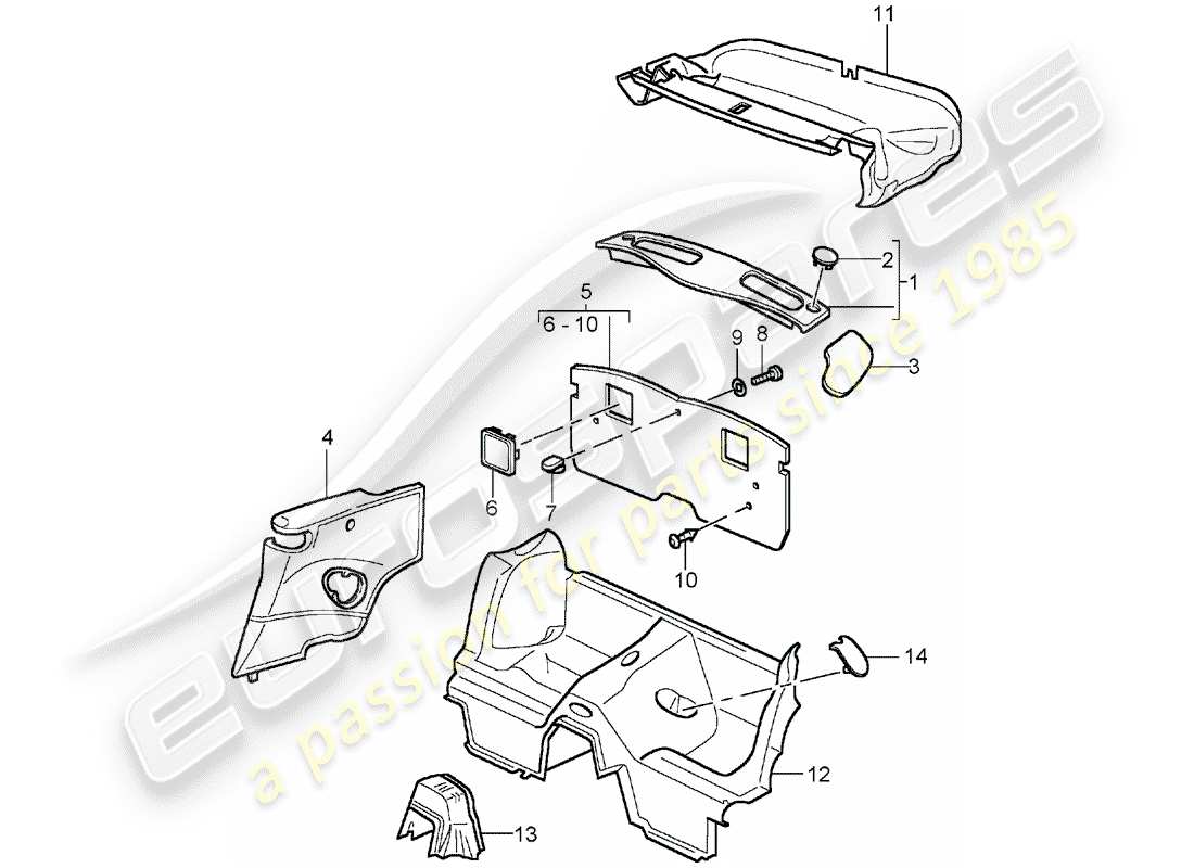 porsche 2002 (996 turbo / gt2) trims - d - mj 2004>> diagrama de piezas