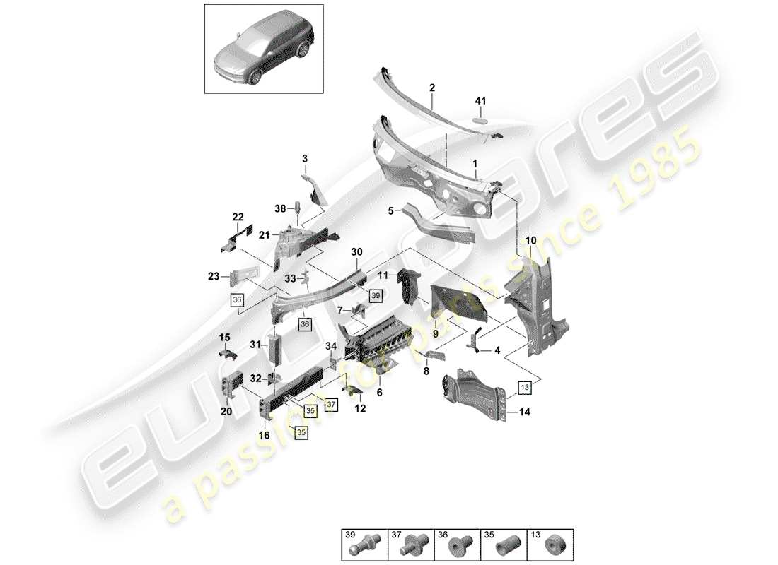 porsche 2020 (cayenne e3 9ya/9yb) interfaz diagrama de piezas