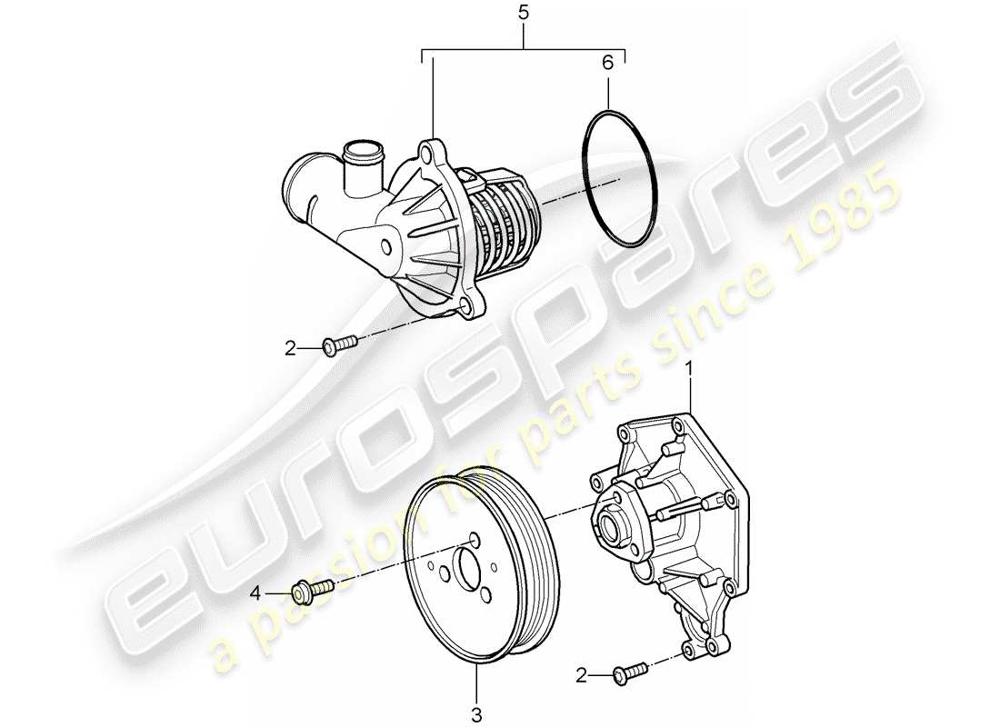 porsche 2007 (cayenne e1 9pa) bomba de agua diagrama de piezas