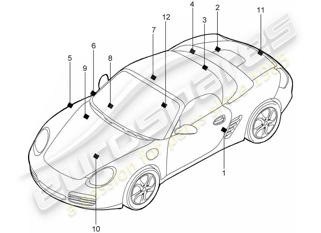 porsche 2011 (987 boxster) señales/avisos diagrama de piezas