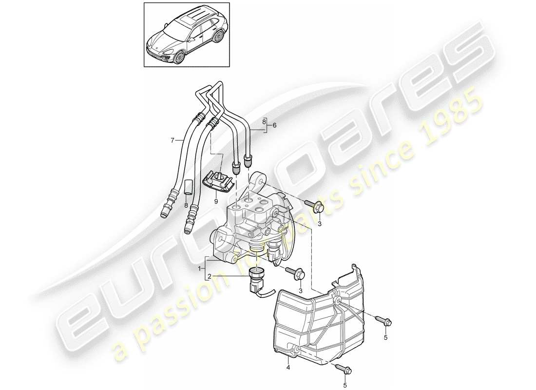 porsche 2016 (cayenne e2 92a) diagrama de piezas del estabilizador