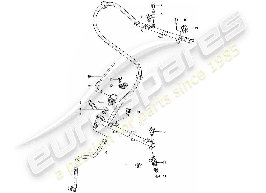 porsche 1998 (986 boxster) tubo de recogida de combustible diagrama de piezas