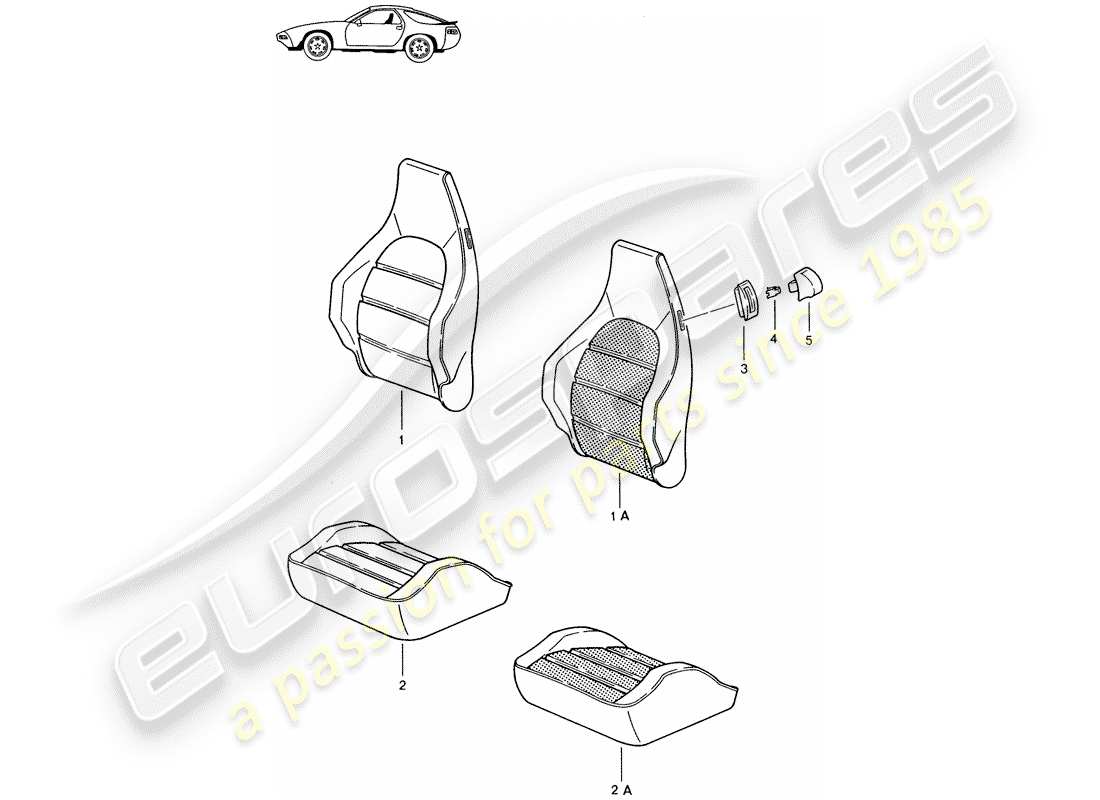 porsche seat 944/968/911/928 (1986) cover - heater element - sports seat - d - mj 1985>> - mj 1986 part diagram