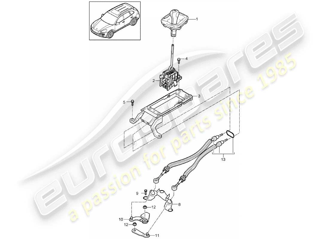 porsche 2016 (cayenne e2 92a) control de transmisión diagrama de piezas