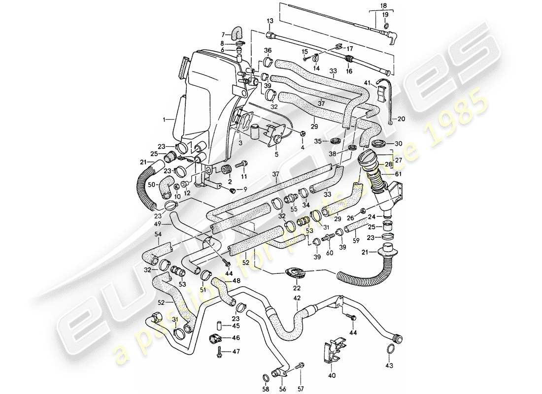 porsche 1994 (993) tanque de aceite - líneas diagrama de piezas