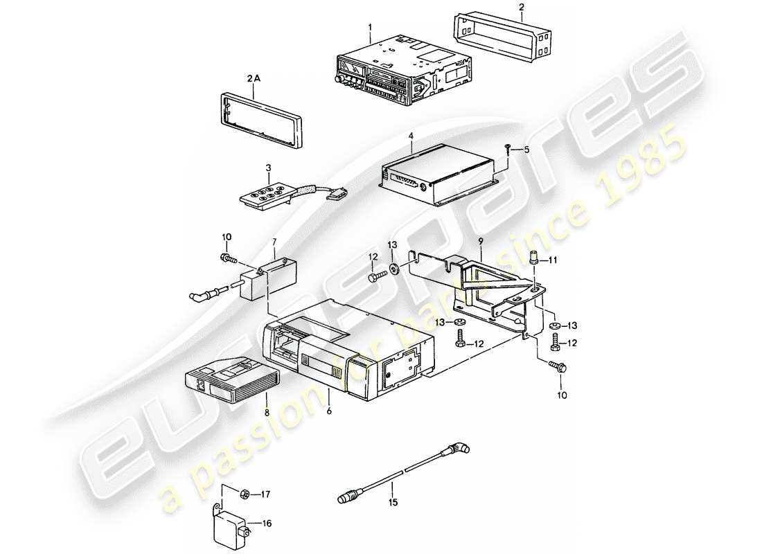porsche 1994 (993) unidad de radio - amplificador - f >> 99-ts371 089 - d >> - mj 1995 diagrama de piezas