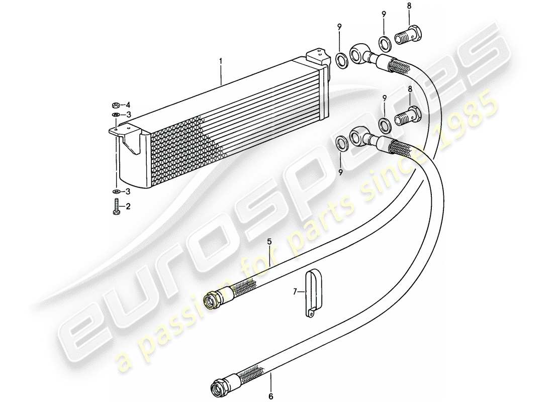 porsche 1987 (911) modelo especial - diseño de boca plana - enfriador de aceite - d - mj 1988>> diagrama de piezas