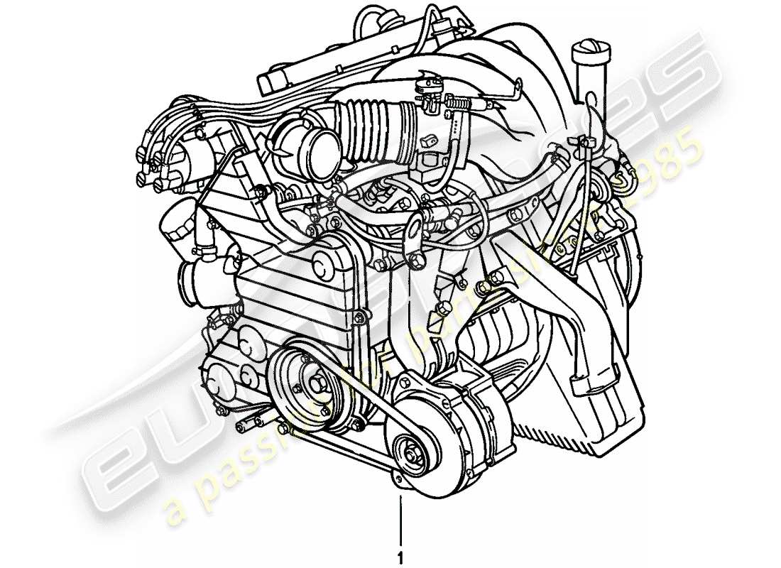 porsche 944 (1983) diagrama de piezas del motor de repuesto