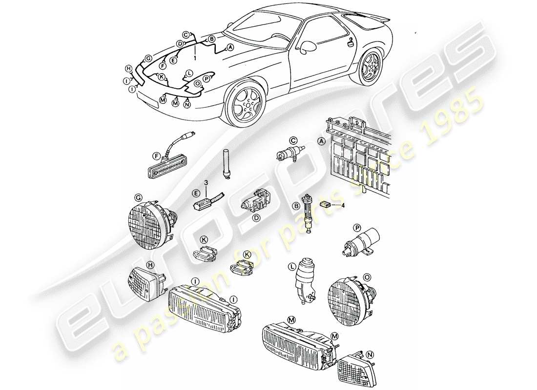 porsche 1993 (928) aprovechar diagrama de piezas