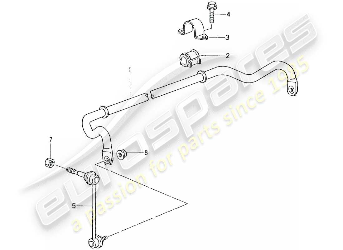 porsche 2001 (986 boxster) estabilizador diagrama de piezas