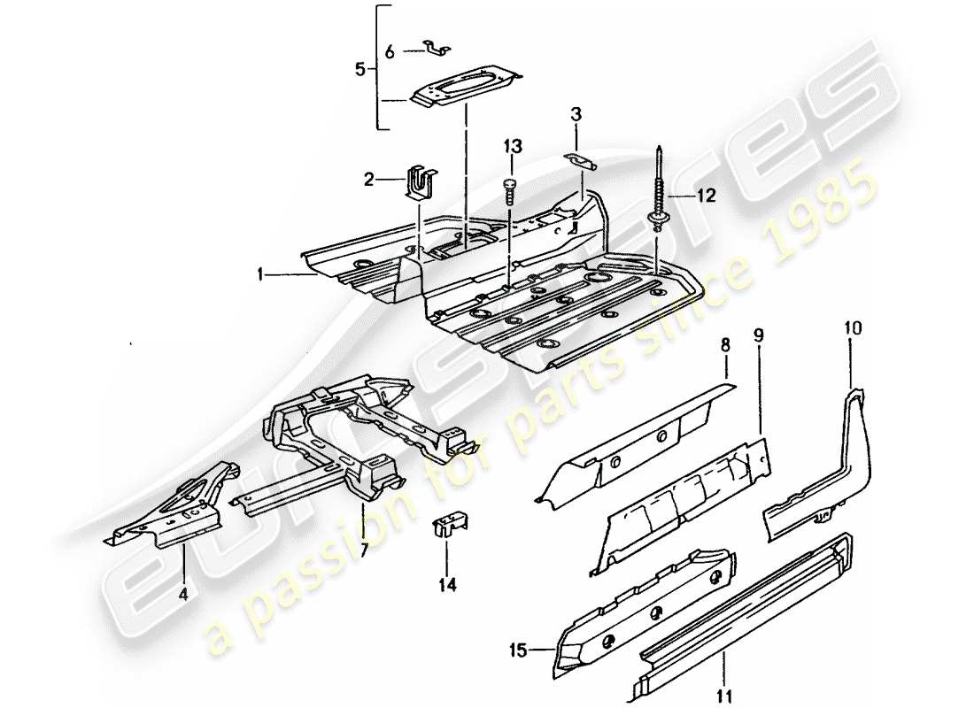 porsche 1994 (993) diagrama de piezas del marco
