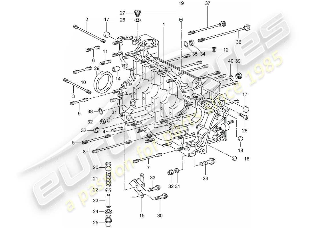 porsche 2002 (996 turbo / gt2) diagrama de piezas del carter