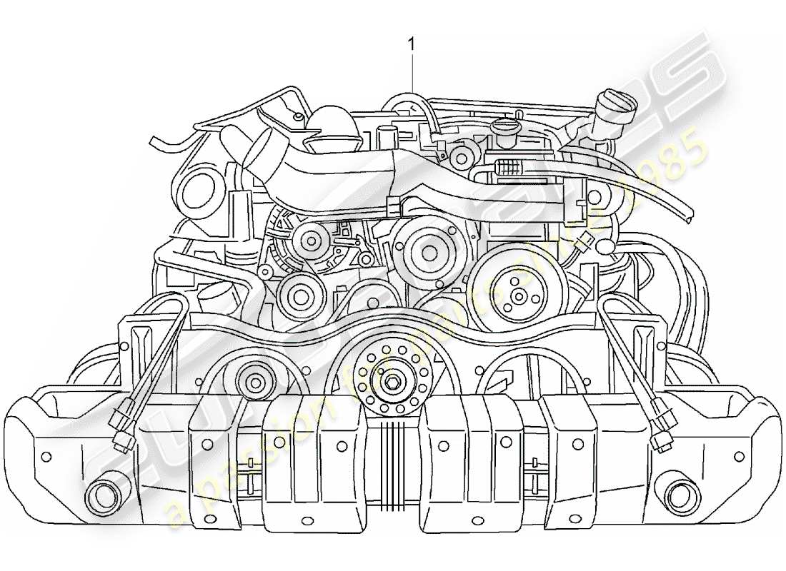 porsche 2002 (996 turbo / gt2) motor de repuesto - - - listo para instalación - solo - incluido - radiador de combustible diagrama de partes