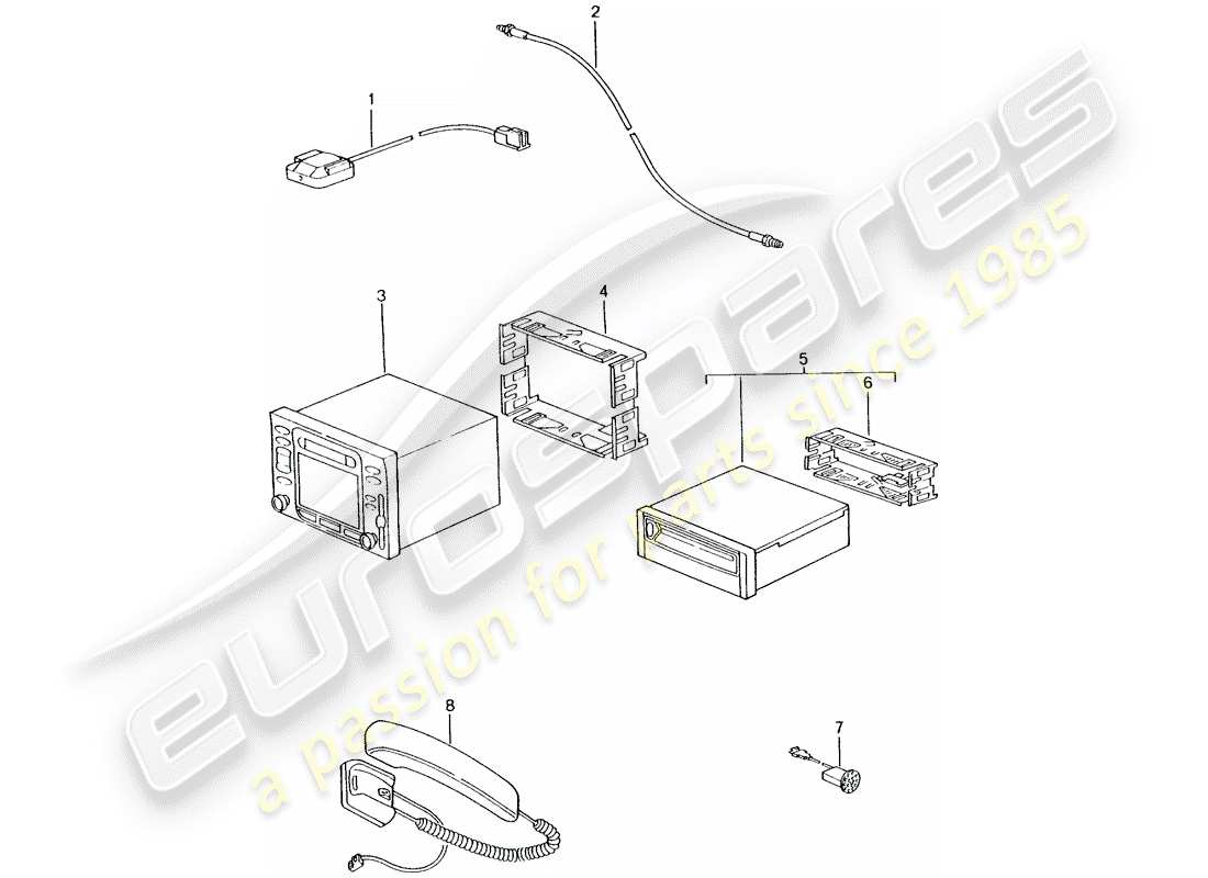 porsche 2002 (996 turbo / gt2) sistema de navegación - parte de soporte/receptor - d >> - mj 2002 diagrama de piezas