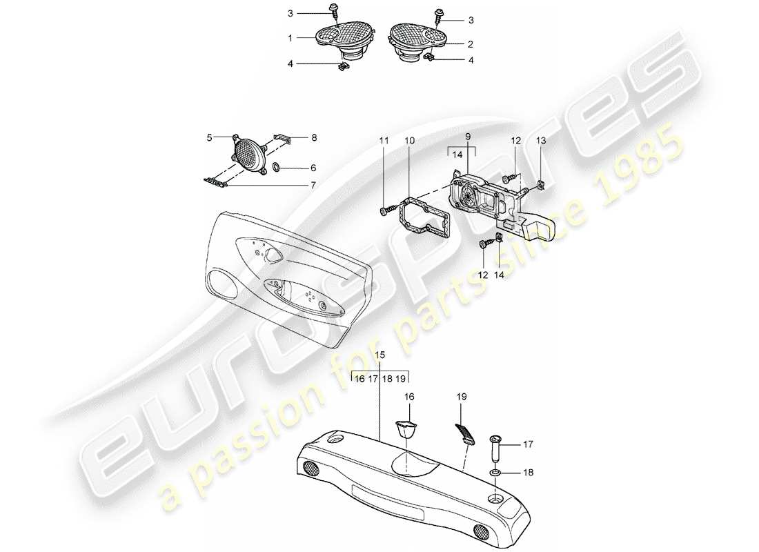 porsche 2003 (986 boxster) altavoz - d - mj 2002>> diagrama de piezas