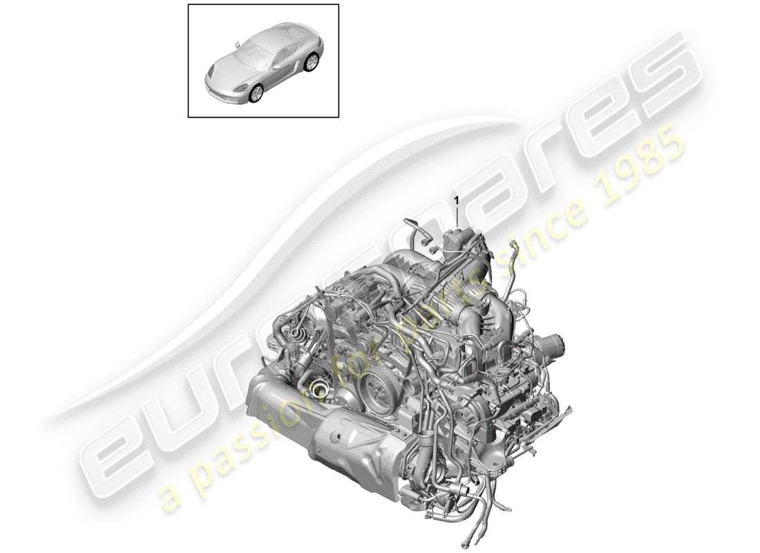 porsche 718 cayman (2020) diagrama de piezas del motor de repuesto