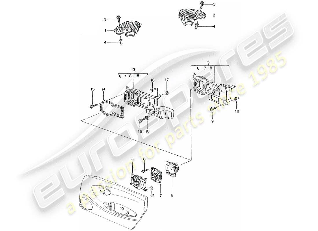 porsche 2002 (986 boxster) altavoz - altavoz - m 680/mj.02- - ver ilustración: diagrama de piezas