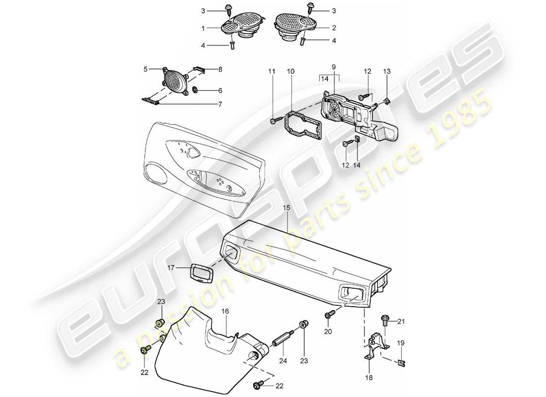 porsche 2001 (996 turbo / gt2) altavoz - d - mj 2002>> diagrama de piezas