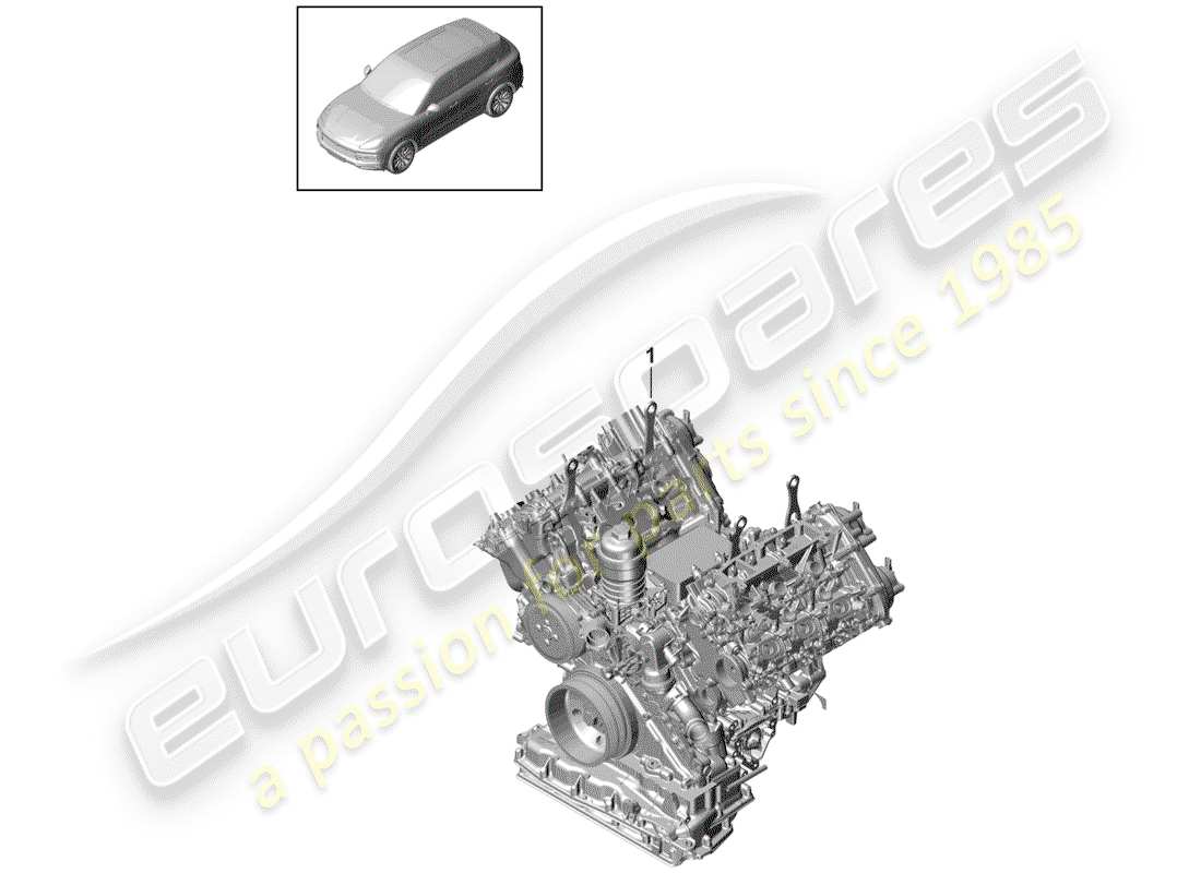 porsche 2020 (cayenne e3 9ya/9yb) diagrama de piezas de bloque largo