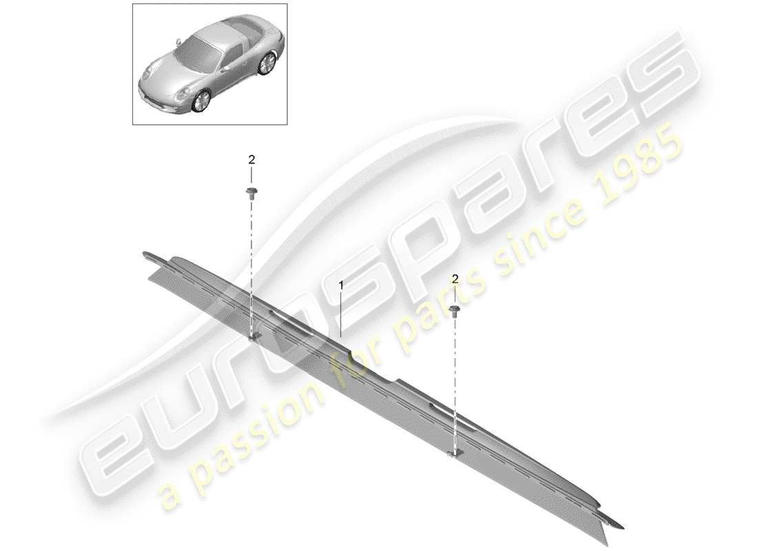 porsche 2012 (991-1) deflector de viento diagrama de piezas