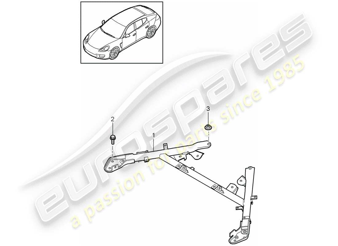 porsche 2011 (panamera 970) puntal de domo diagrama de piezas