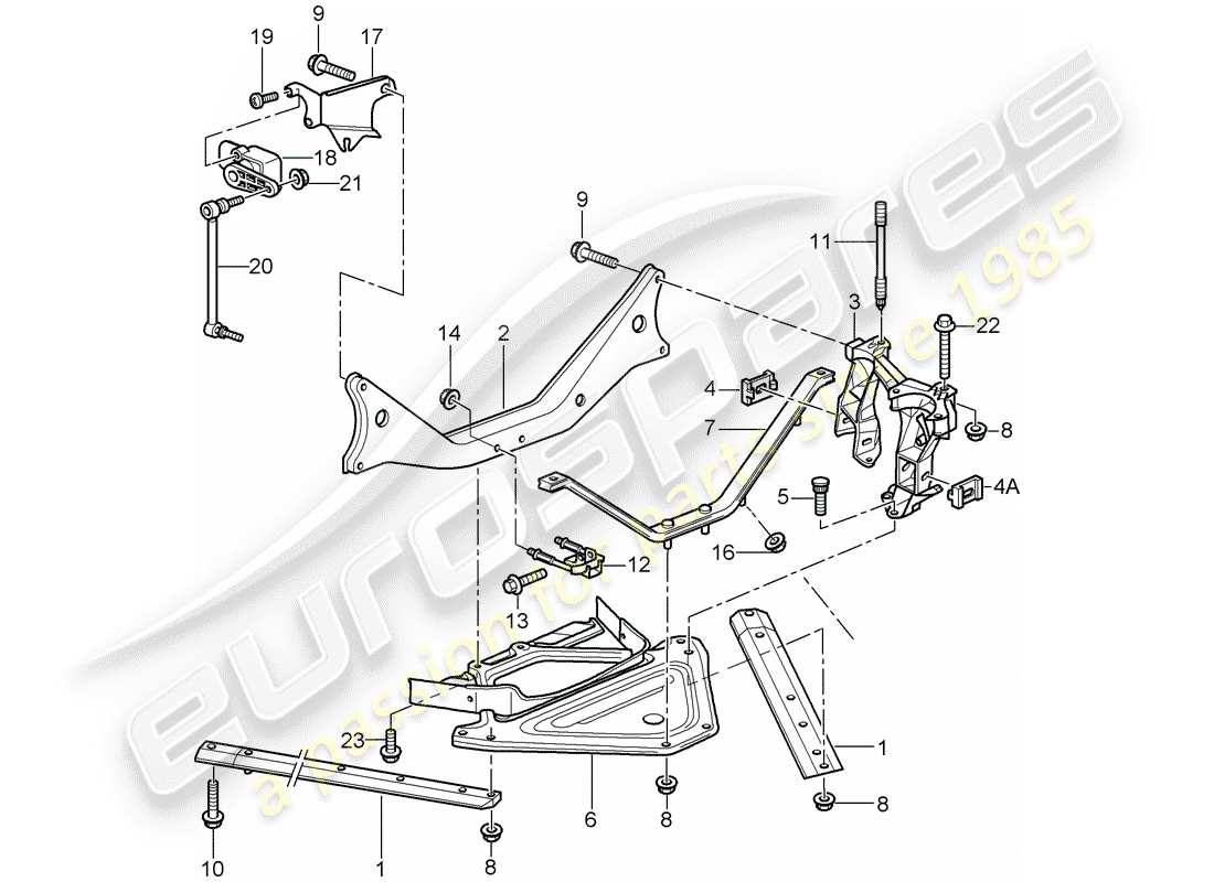 porsche 2005 (987 boxster) diagrama de piezas del eje trasero